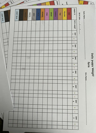 Whelping Supplies Charts, Contracts, Health Records, Vet Certificates, Breeders