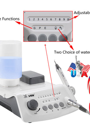 LED ULTRASONIC DENTAL SCALER DENTAL VET MEDICAL +Water Supply+5 Tips