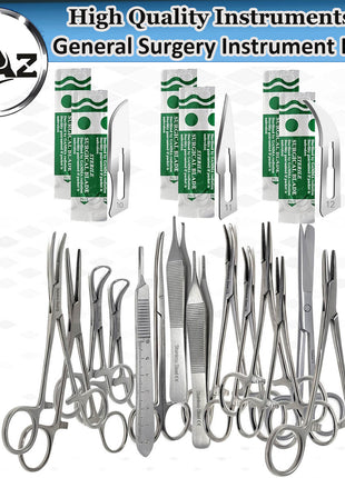 NEW 44 PCS CANINE+FELINE SPAY PACK VET GENERAL SURGICAL INSTRUMENTS STAINLESS CE