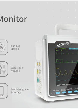 Veterinary Monitor VET Machine Animals Pets ICU Vital Signs Monitor 6 Parameters