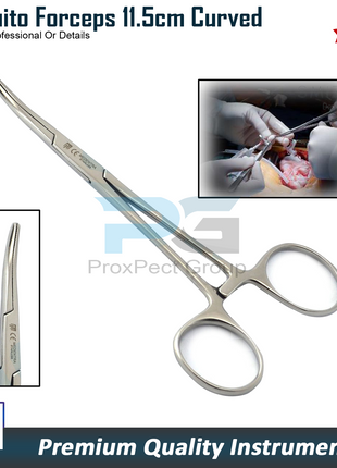 Curved Slimline Mosquito Forceps Vet Supplies Small Animal Surgical Veterinary