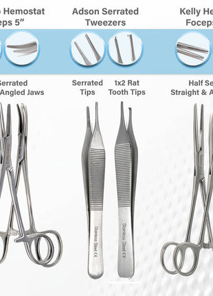 NEW 44 PCS CANINE+FELINE SPAY PACK VET GENERAL SURGICAL INSTRUMENTS STAINLESS CE