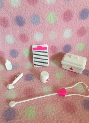 Barbie Doll Pets Vet Medical Supplies Accessories #7 Piece Set! Mattel New!