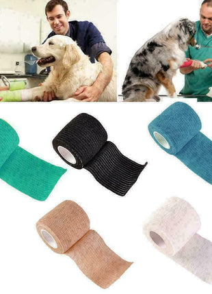 Teddy Dog Vet Wound Elastic Cohesive Bandage Self Adherent Wrap Tape Supply R6P9