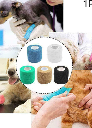 Teddy Dog Vet Wound Elastic Cohesive Bandage Self Adherent Wrap Tape Supply R6P9