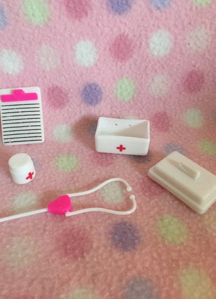 Barbie Doll Pets Vet Medical Supplies Accessories #7 Piece Set! Mattel New!