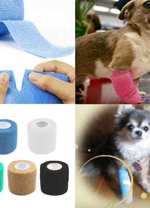 Dog Vet Wound Elastic Cohesive Bandage Self Adherent Pet Tapes Supply B2N3✨.